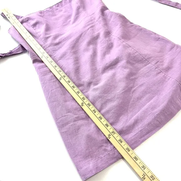 Free People Close To Heart Mini Dress Back Tie Linen/Cotton Boho Lilac Purple S