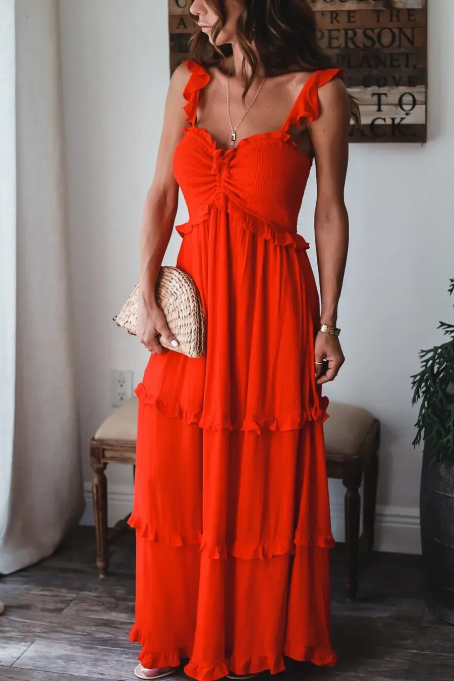 Gabrielle - Ladies tunic with V-neck Maxi Summer Dress