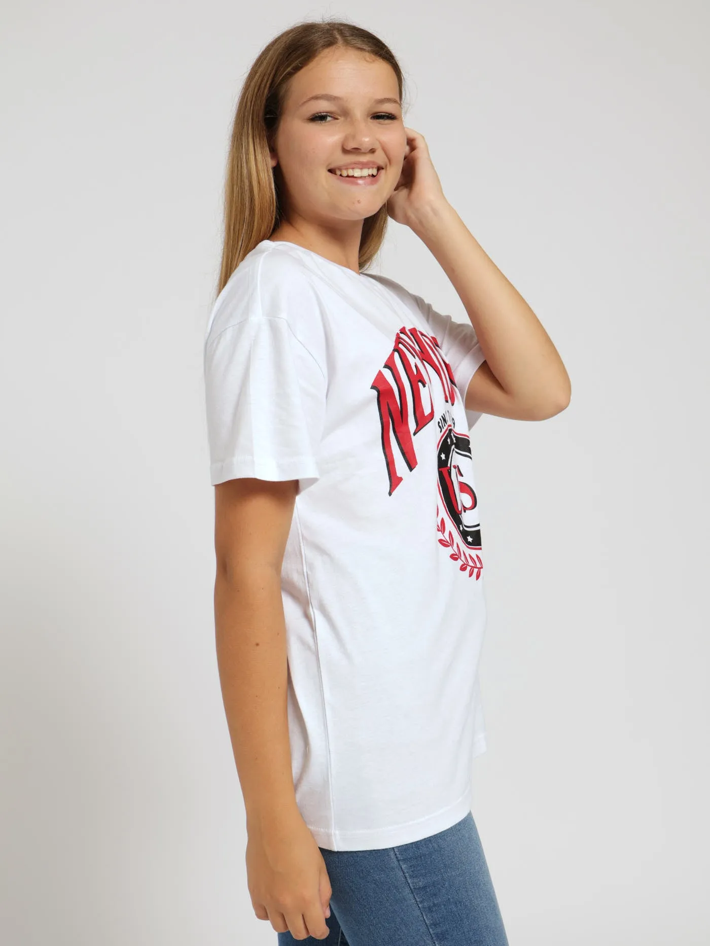 Girls Oversized Tee - White