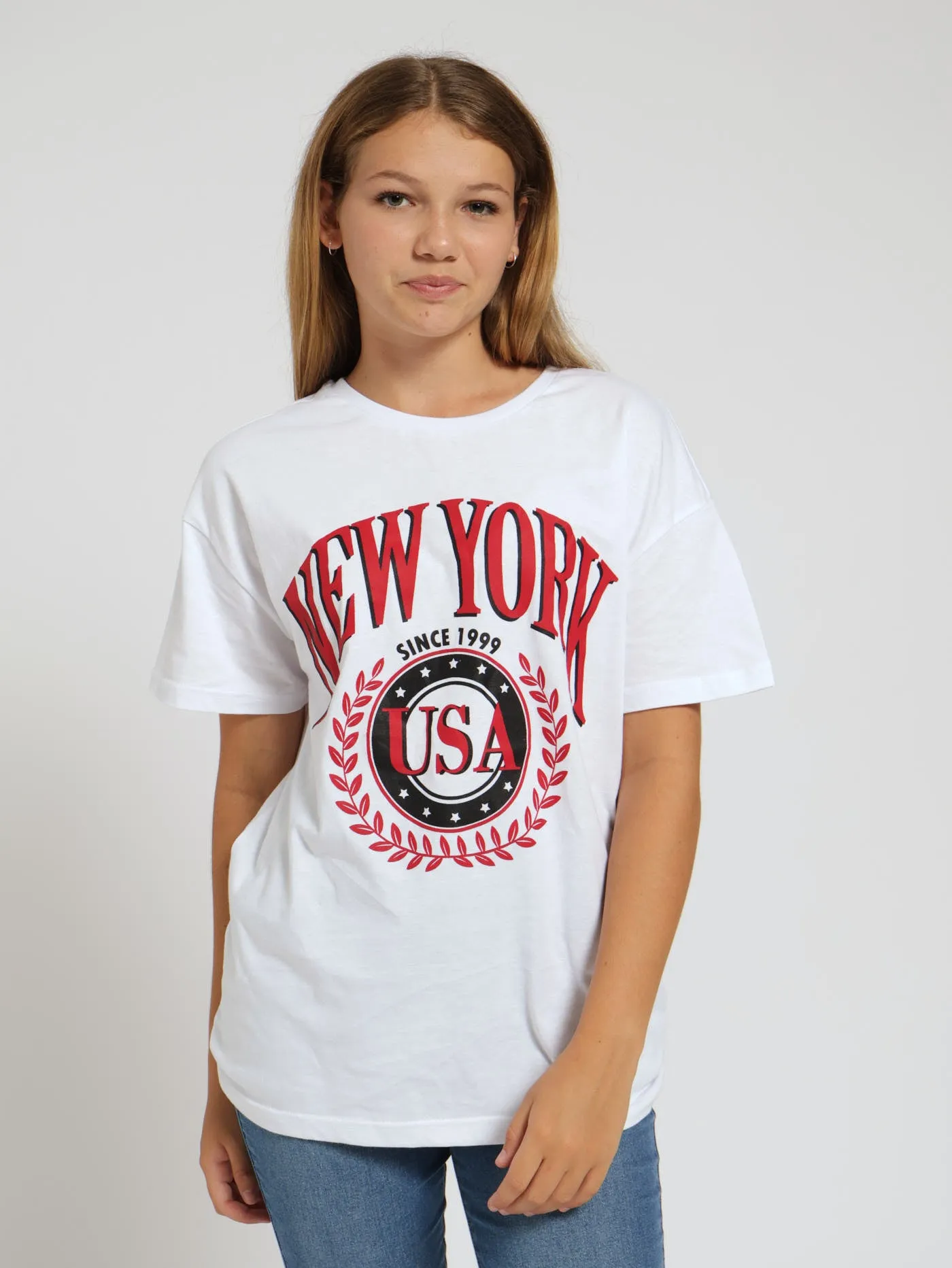 Girls Oversized Tee - White