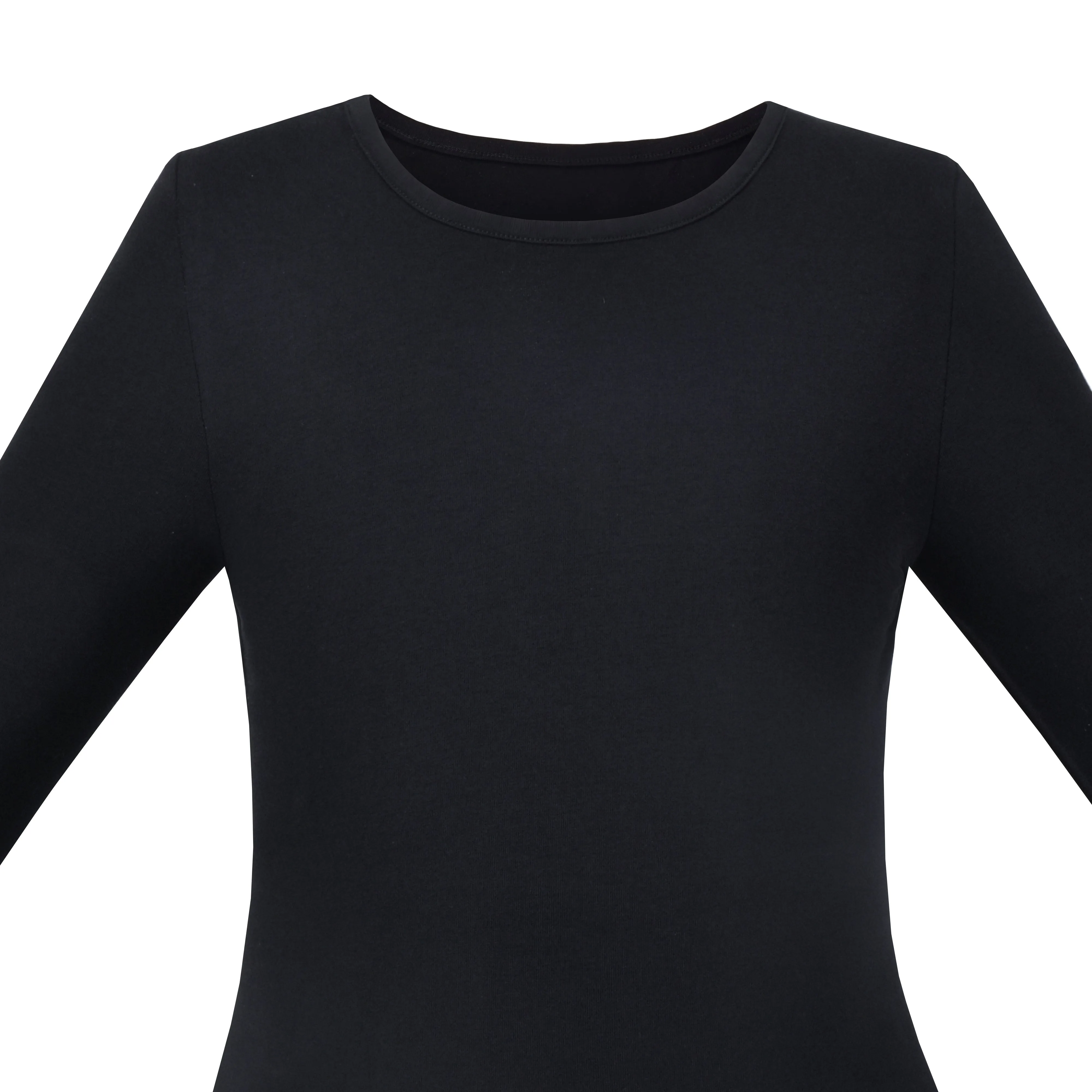 Girls Tee Black T-shirt Crew Neck Soft Layering Basic Cotton Casual Size 4-10 Years
