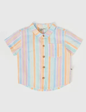 GOLDIE & ACE HOLIDAY LINEN SHIRT PASTEL STRIPE