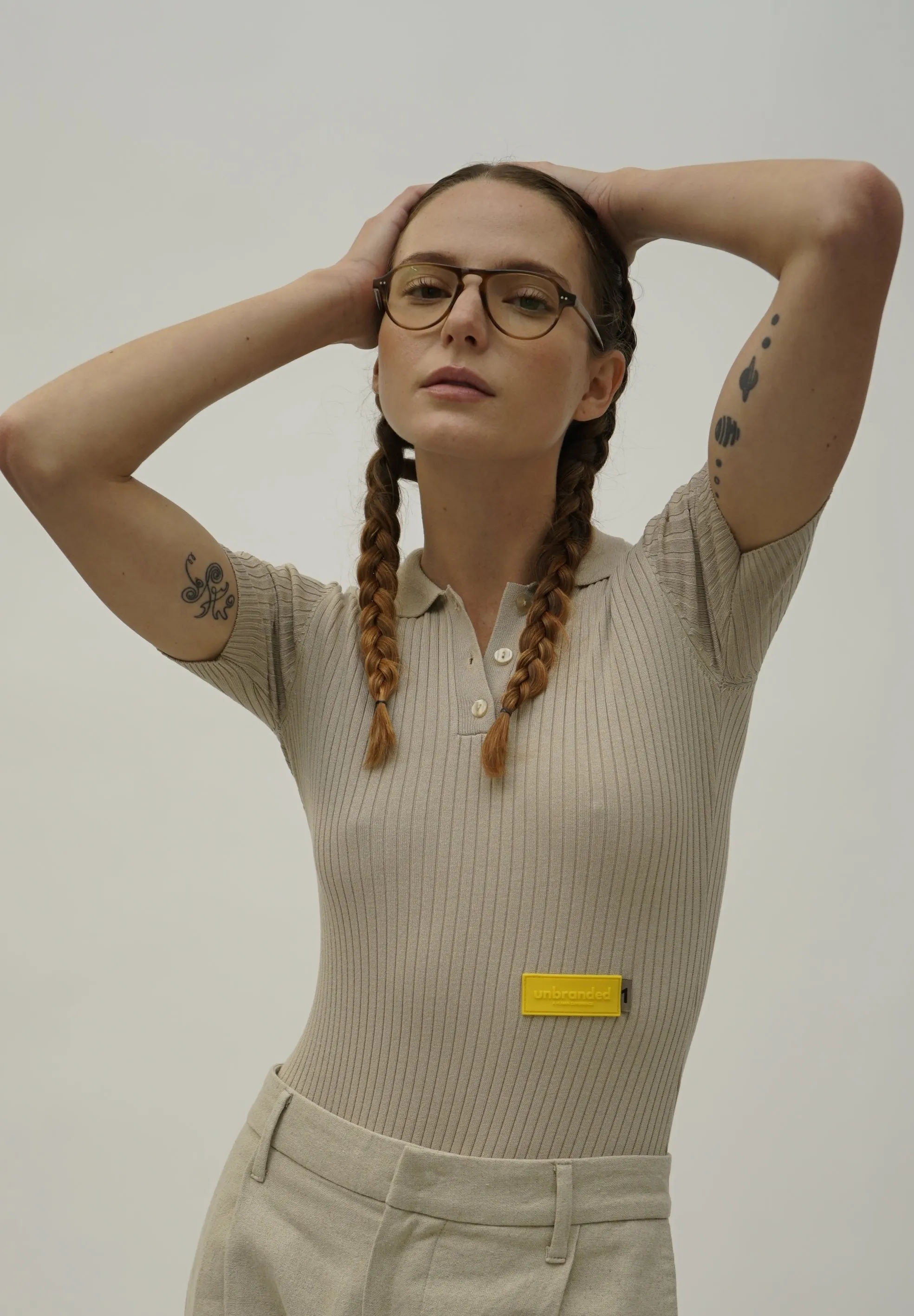Goldie Tan Form Fitting Ribbed Knit Bodysuit