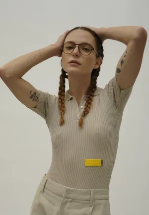 Goldie Tan Form Fitting Ribbed Knit Bodysuit