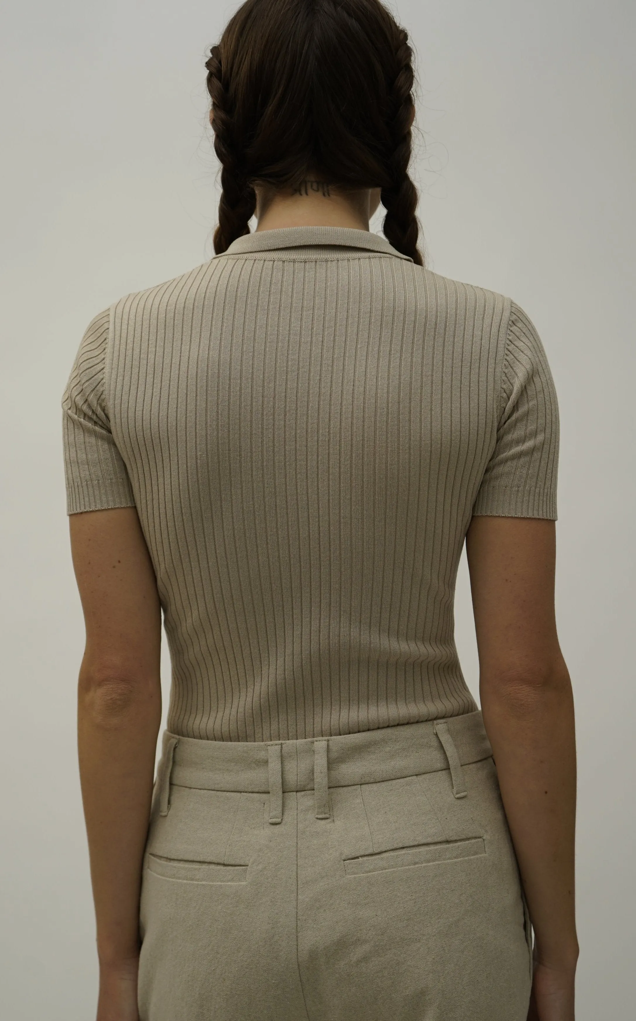 Goldie Tan Form Fitting Ribbed Knit Bodysuit