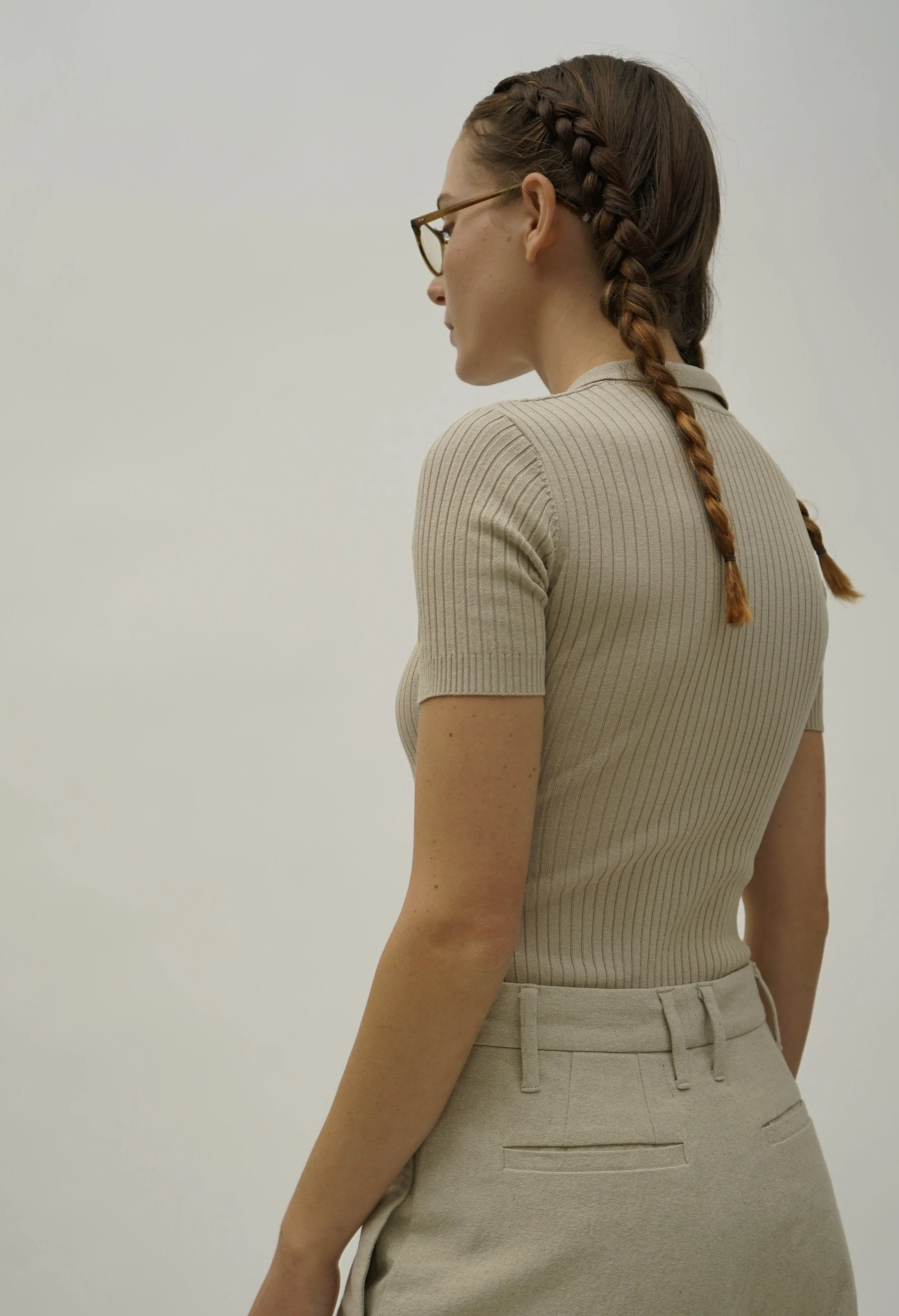 Goldie Tan Form Fitting Ribbed Knit Bodysuit