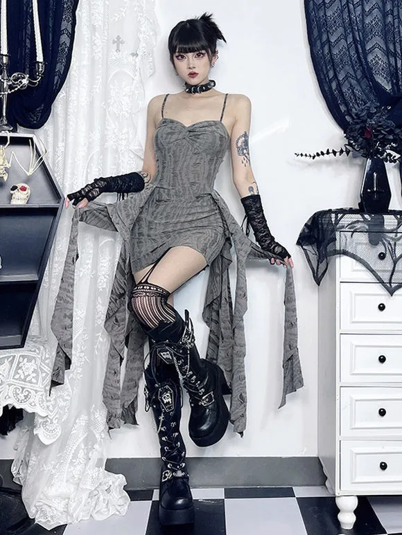 Gothic Lolita Dresses Pleated Gray Gray