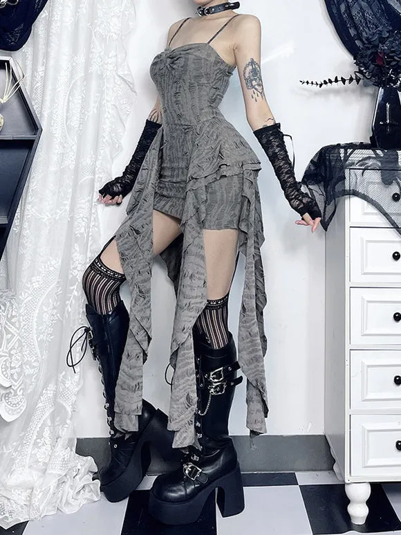 Gothic Lolita Dresses Pleated Gray Gray