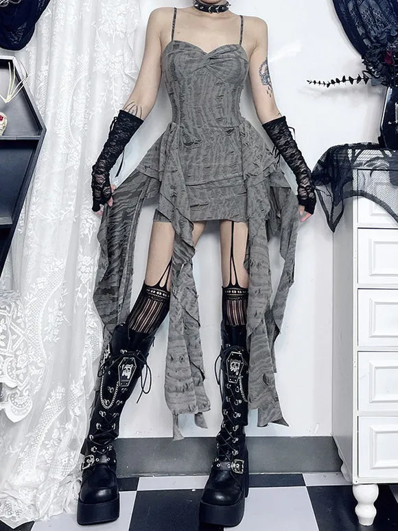Gothic Lolita Dresses Pleated Gray Gray