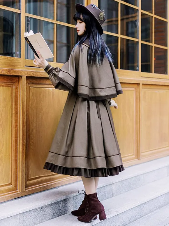 Gothic Lolita Dresses Ruffles Embroidered Coffee Brown Coffee Brown