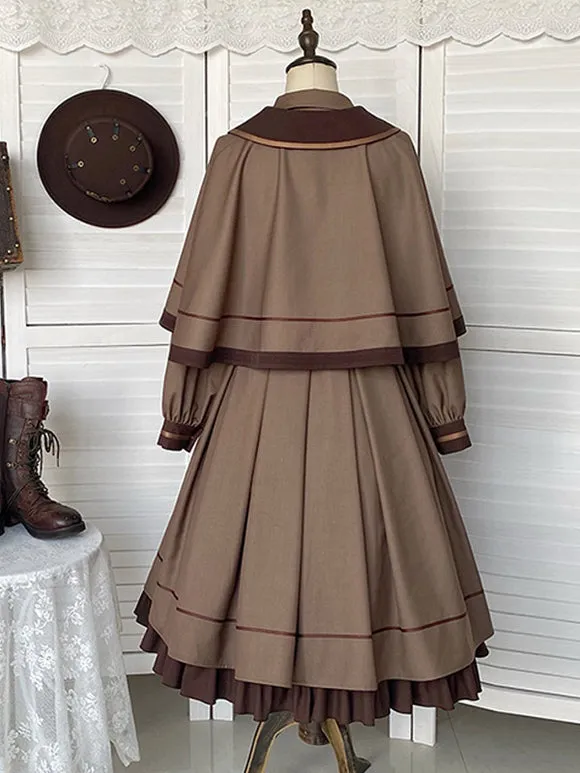 Gothic Lolita Dresses Ruffles Embroidered Coffee Brown Coffee Brown