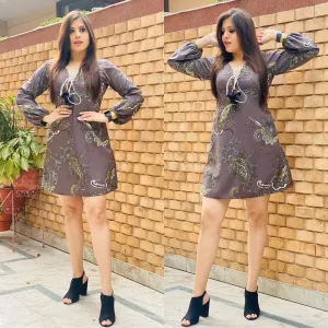 Grey Crepe Dress