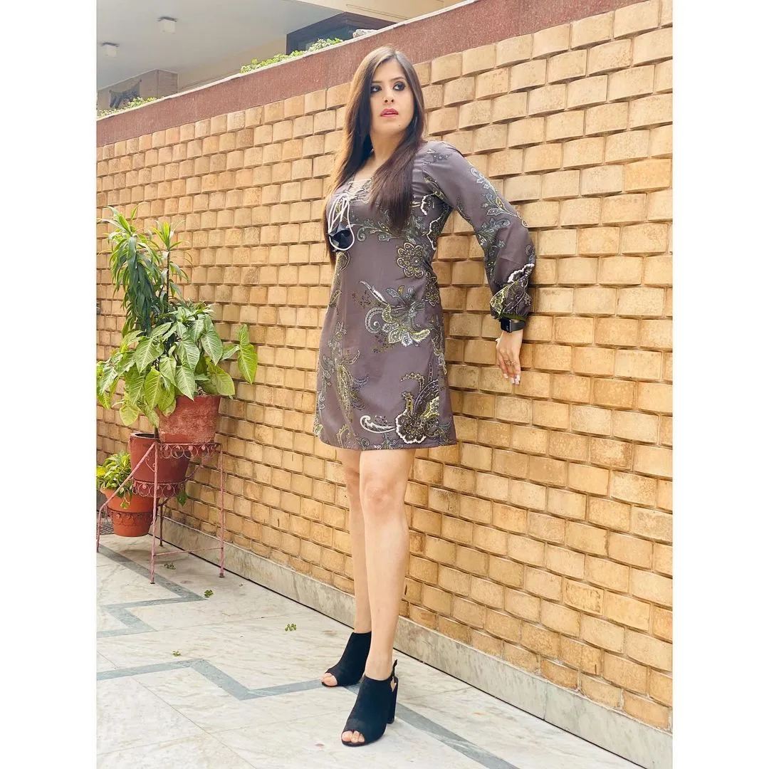 Grey Crepe Dress