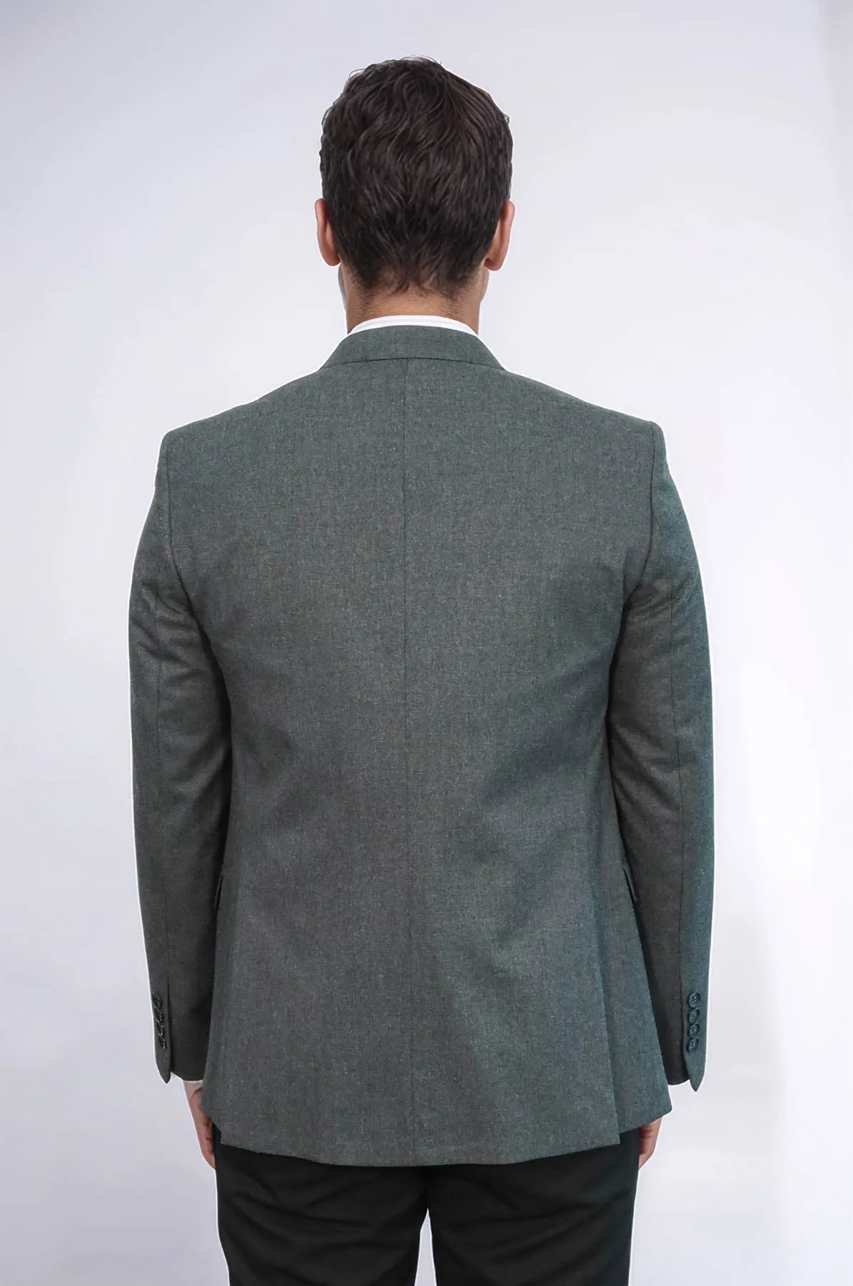 Grey Plain Blazer and Vest Set | Wessi