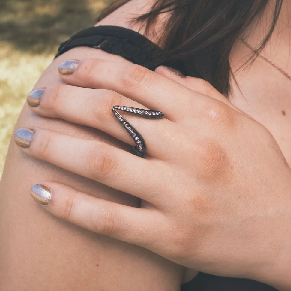 Gunmetal Spike Stainless Steel Ring