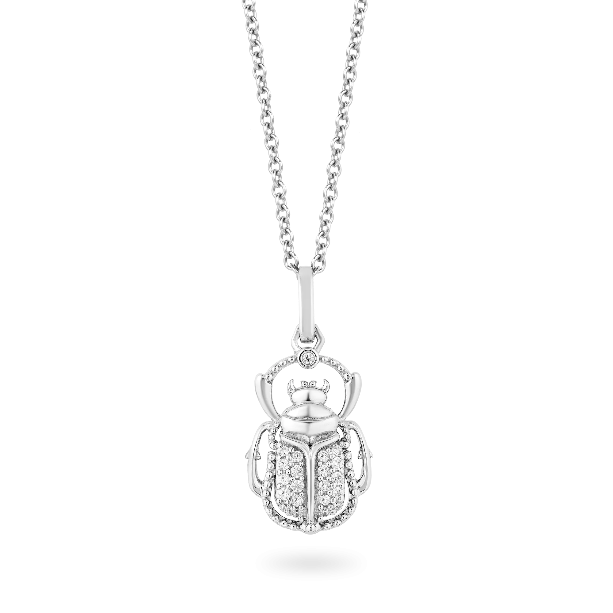 Hallmark Fine Jewelry Diamond Pave Scarab Pendant in Sterling Silver