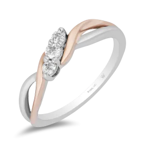 Hallmark Fine Jewelry Two-Tone Eternal Connection Promise Ring in Sterling Silver and 14K Rose Gold with Diamonds