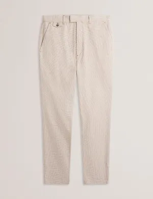 Handly Micro Houndstooth Slim Fit Trouser Taupe