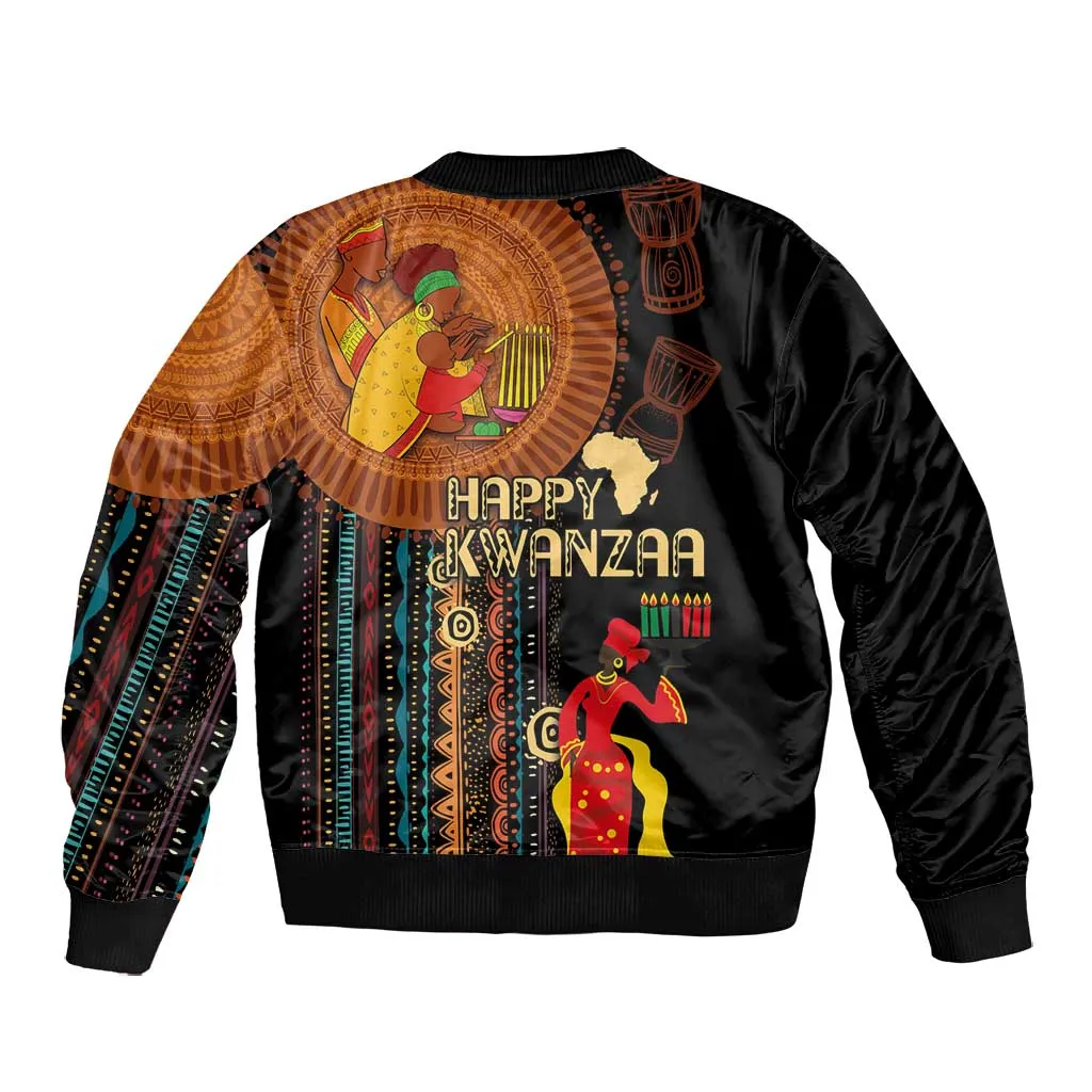Happy Kwanzaa African Bomber Jacket - Tribal Pattern LT03