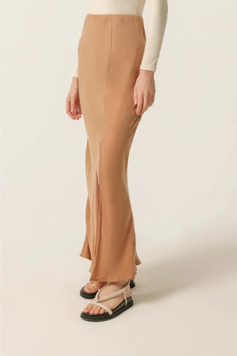 Harlow Cupro Skirt Maple