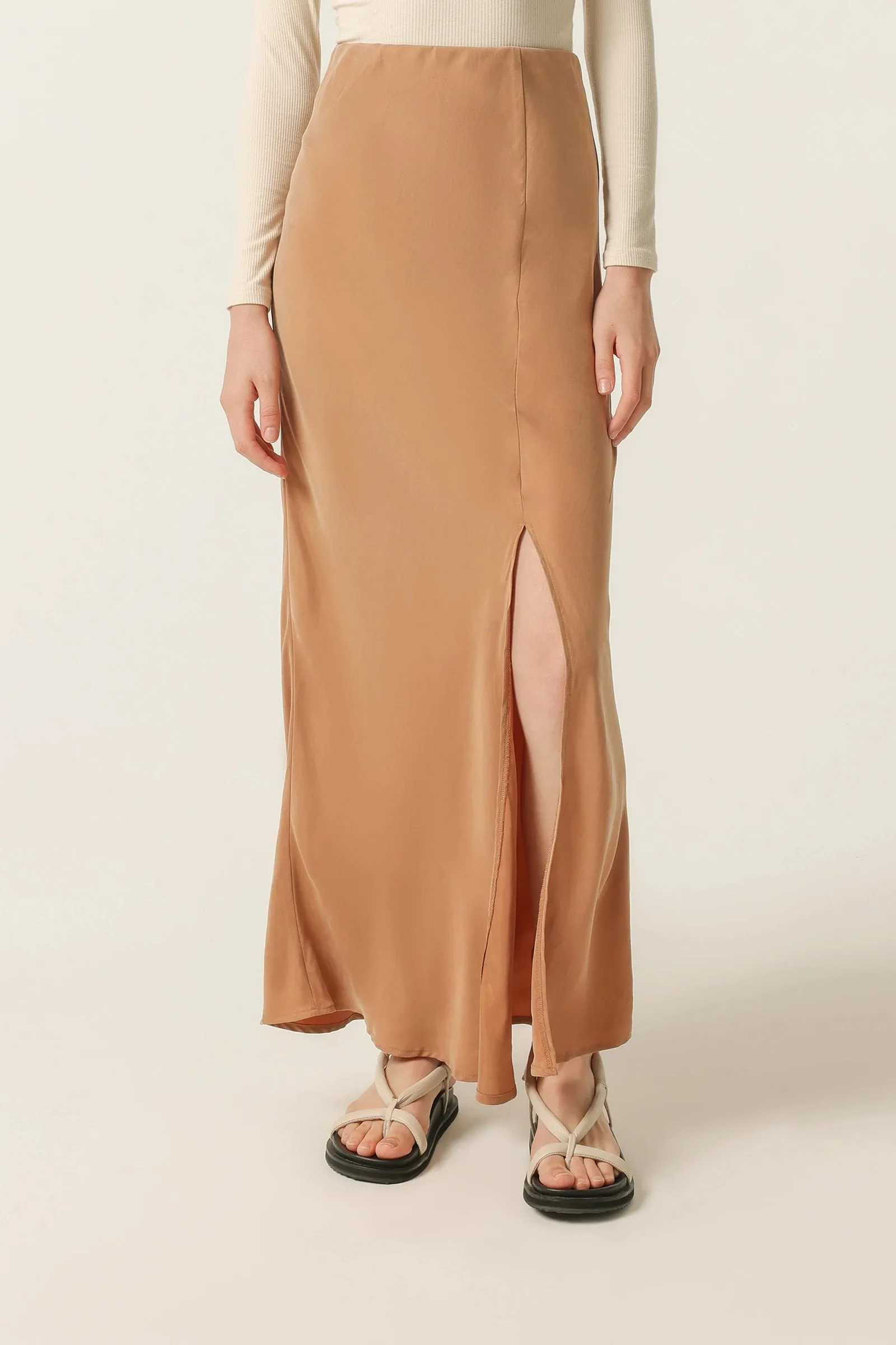 Harlow Cupro Skirt Maple