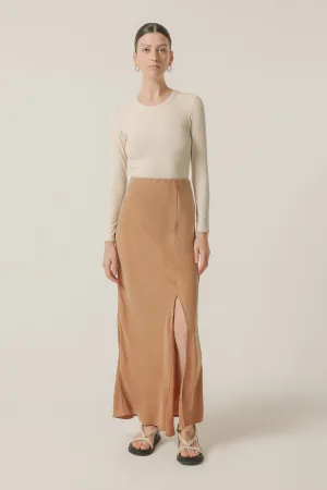 Harlow Cupro Skirt Maple