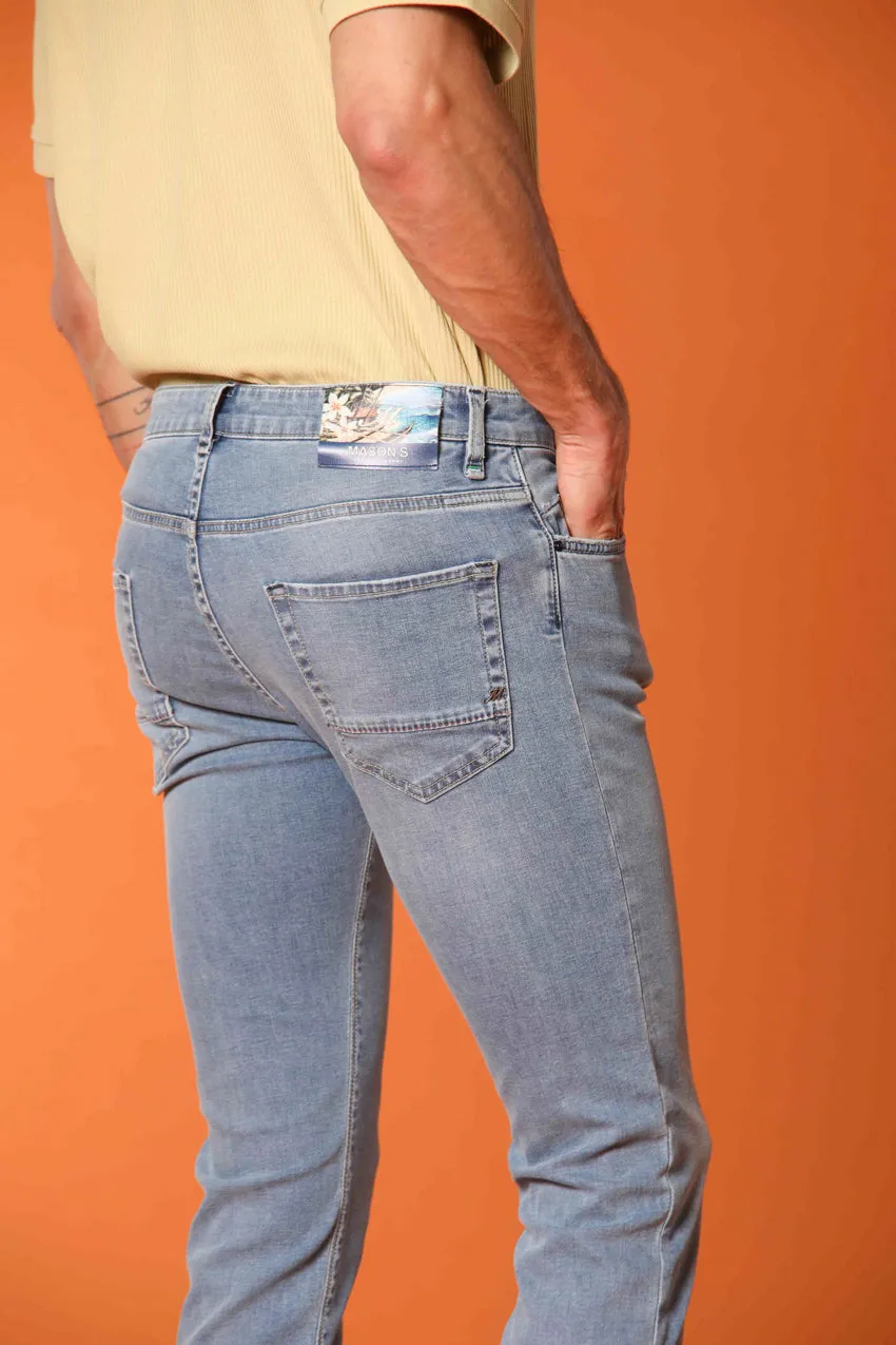 Harris 5-Pocket men's denim pants with safari print lining and slim fit