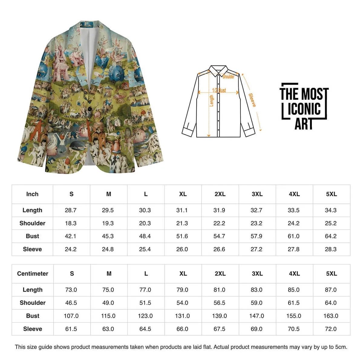 Hieronymus Bosch The Garden of Earthly Delights Men's Cotton Blazer