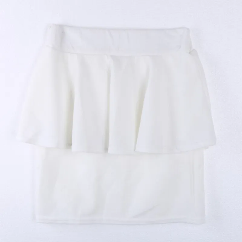 Hot Women Girl High Waist Peplum Frill Pencil Skirt Stretch Body-con Mini Skirts HL5