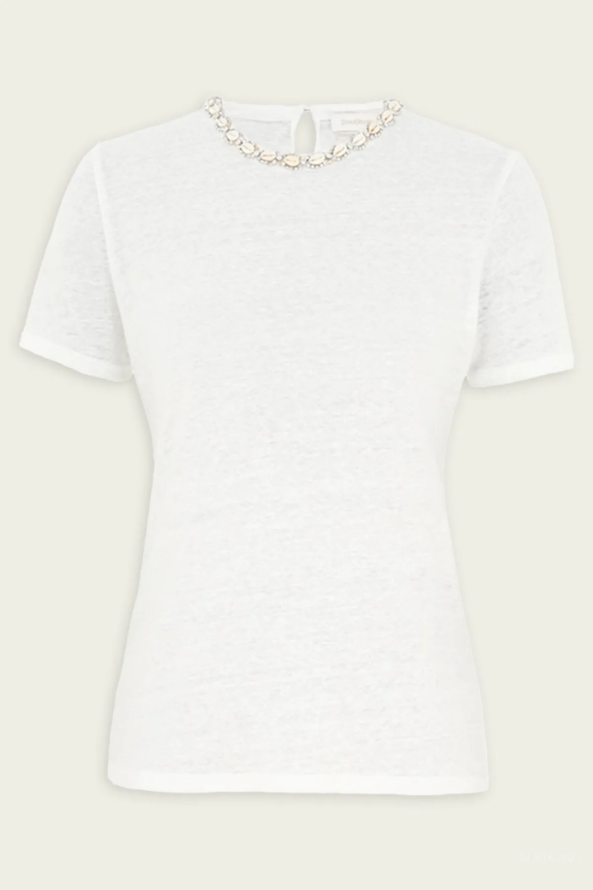 Illuminate Embellished Tee in Ivory