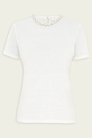 Illuminate Embellished Tee in Ivory