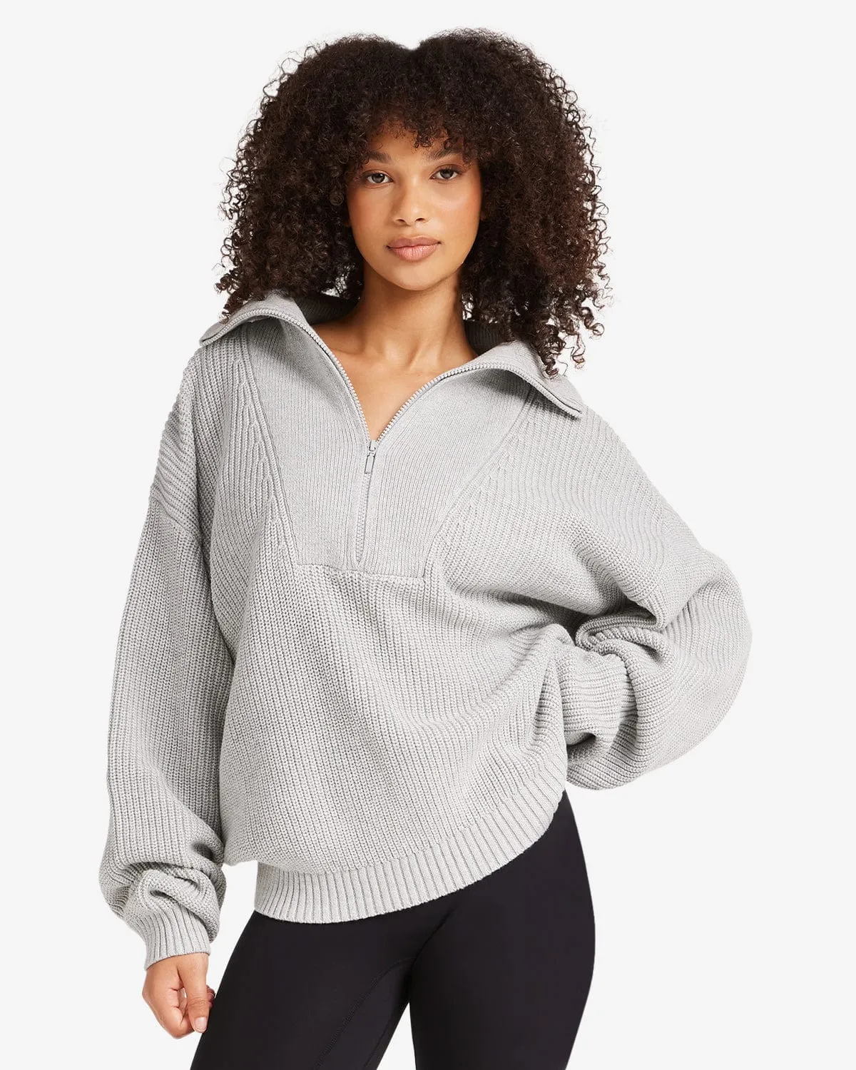 IM Oversized Knit Sweater | Grey Marl