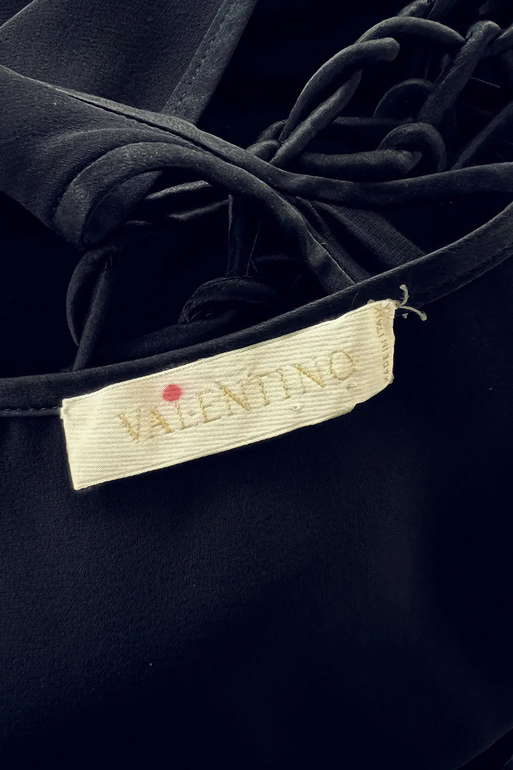 Incredible Spring 2004 Valentino Deep Blue Bias Cut Dress w Open Side Laced Cut Out
