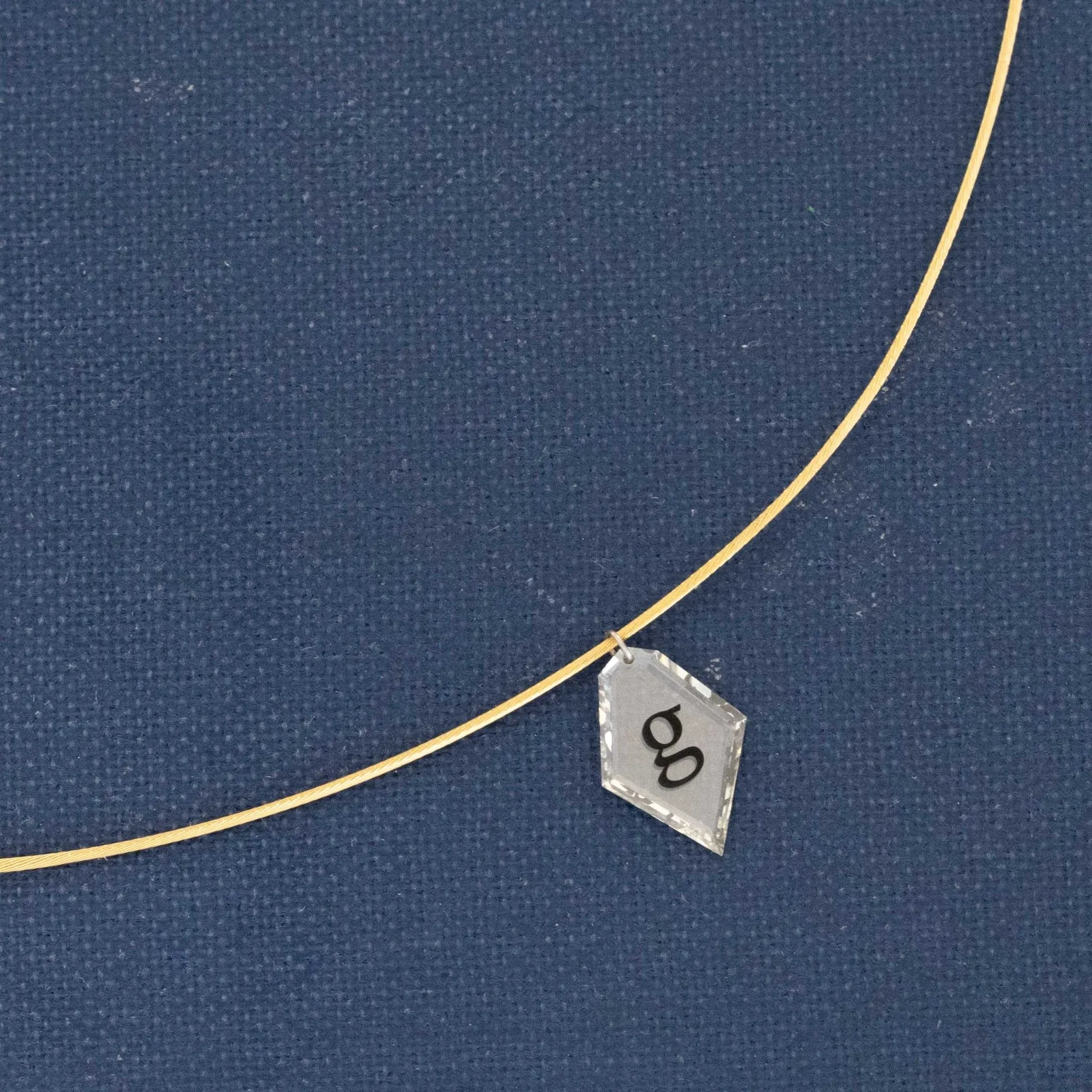 Inked Diamond G Letter Pendant