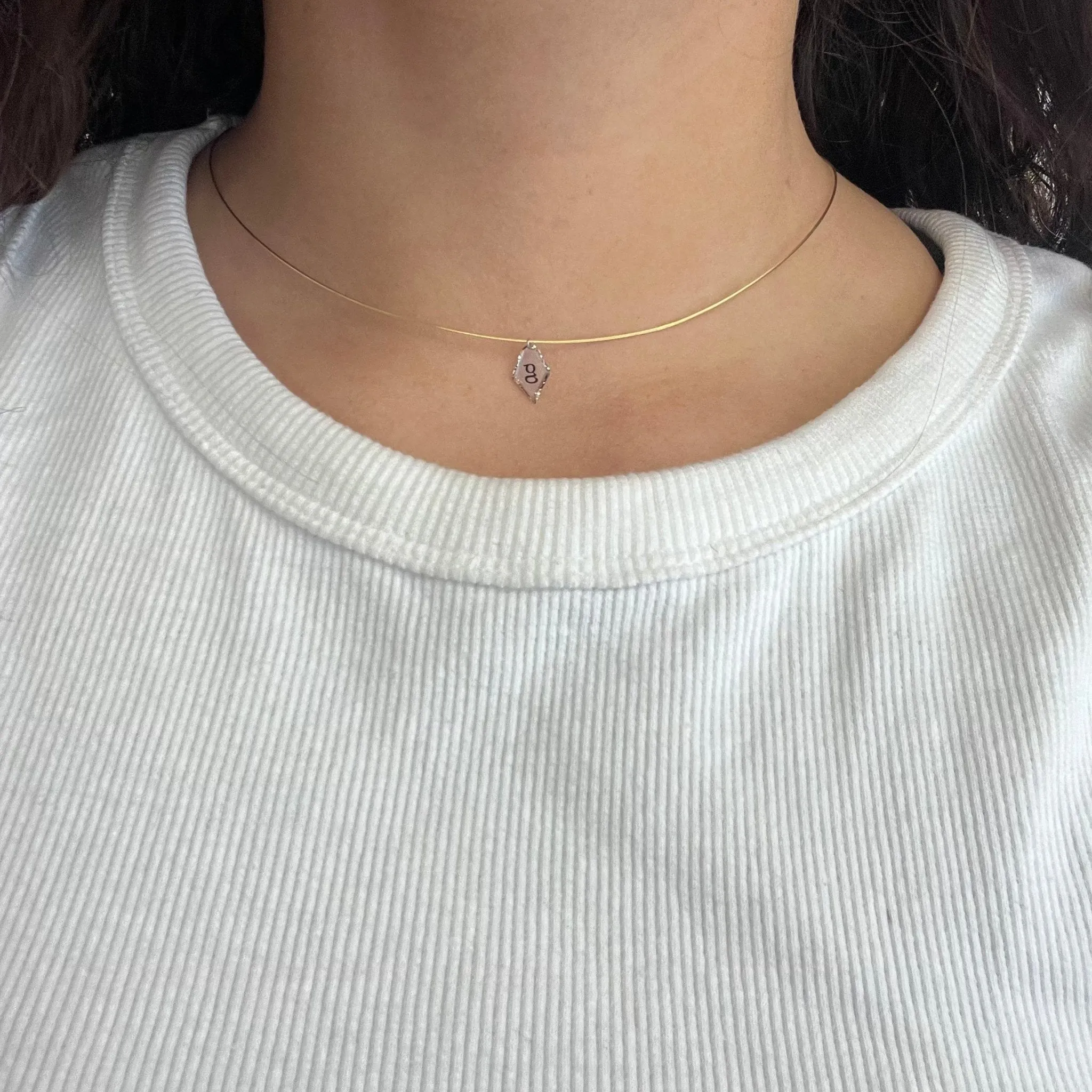Inked Diamond G Letter Pendant