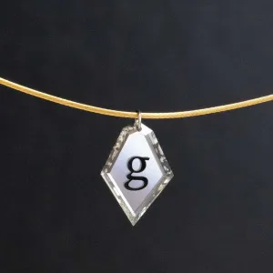Inked Diamond G Letter Pendant