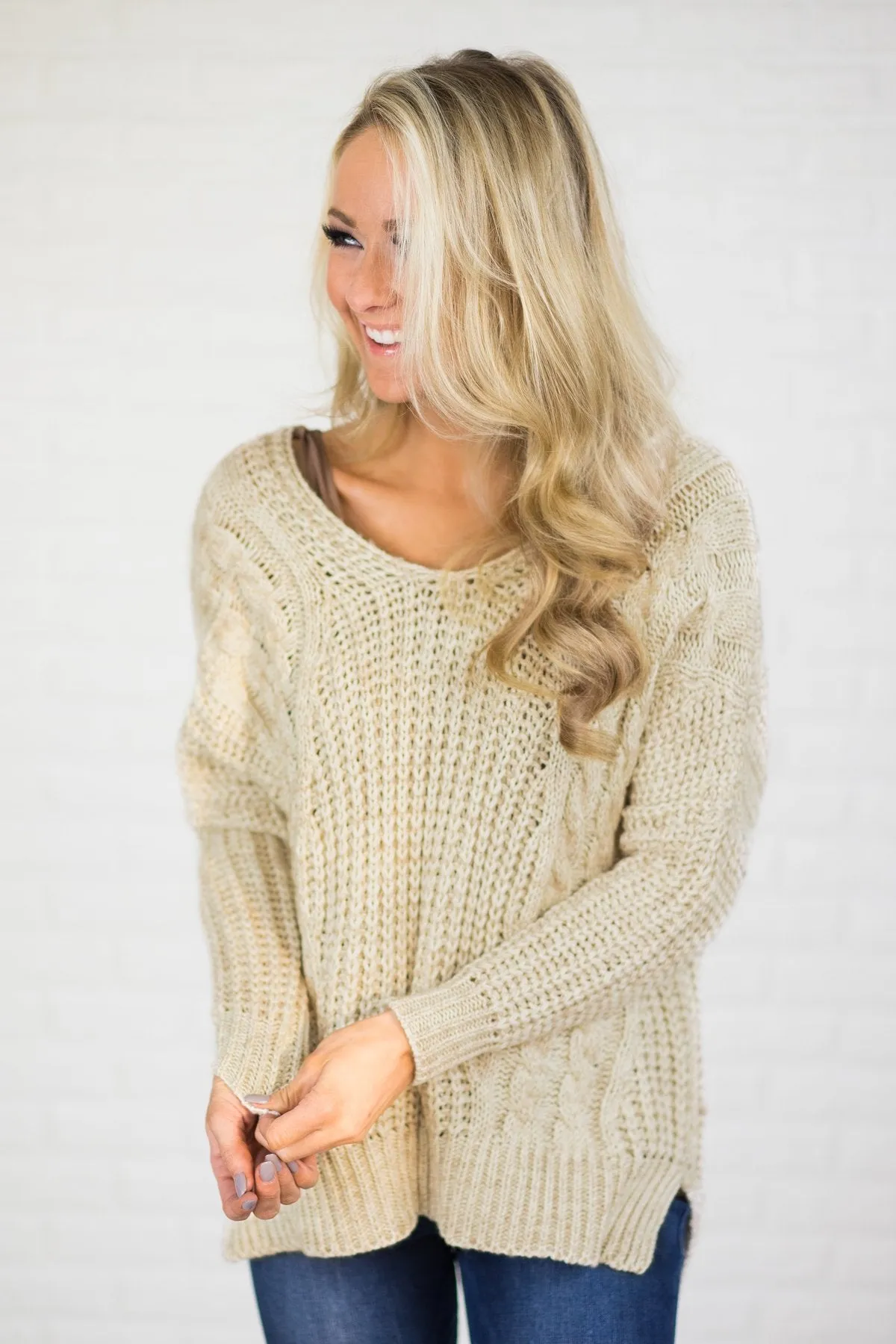 Isn't it Funny Cream Sweater