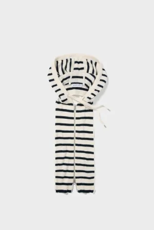 Ivory and Navy Cashmere Hooded Dickey