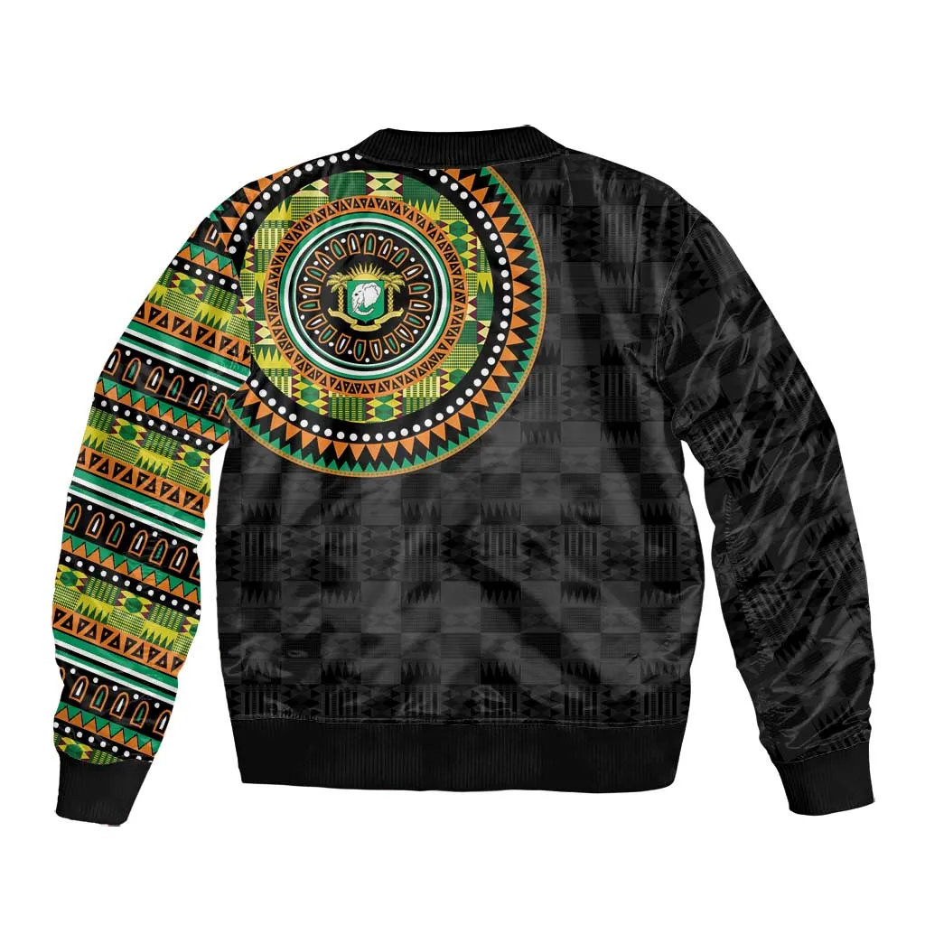 Ivory Coast African Tribal Pattern Bomber Jacket Chest Arm Tattoo LT15