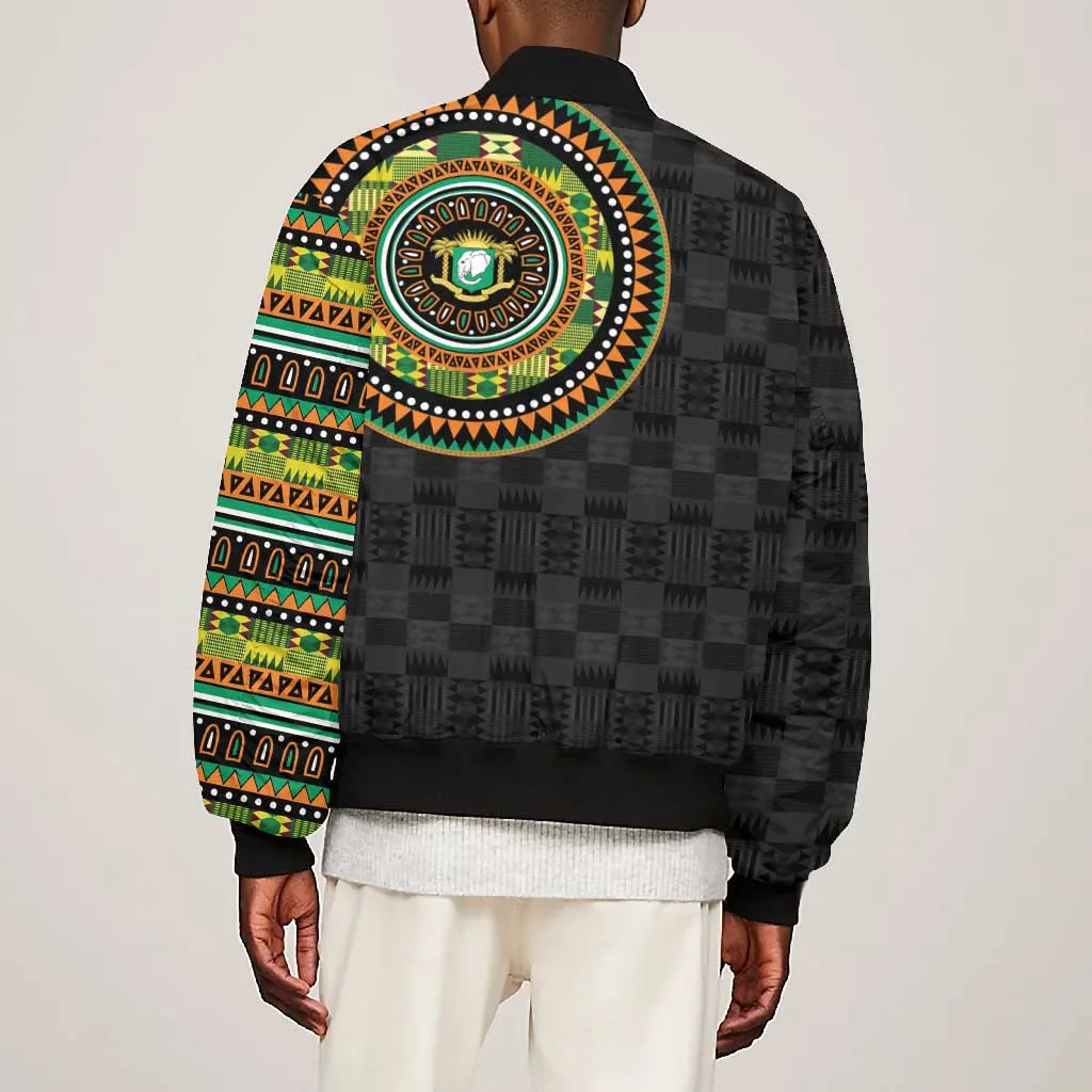Ivory Coast African Tribal Pattern Bomber Jacket Chest Arm Tattoo LT15