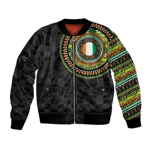 Ivory Coast African Tribal Pattern Bomber Jacket Chest Arm Tattoo LT15