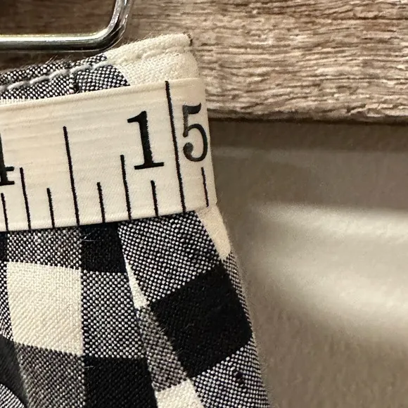 J. Crew Midi pencil skirt in gingham stretch linen-viscose blend
