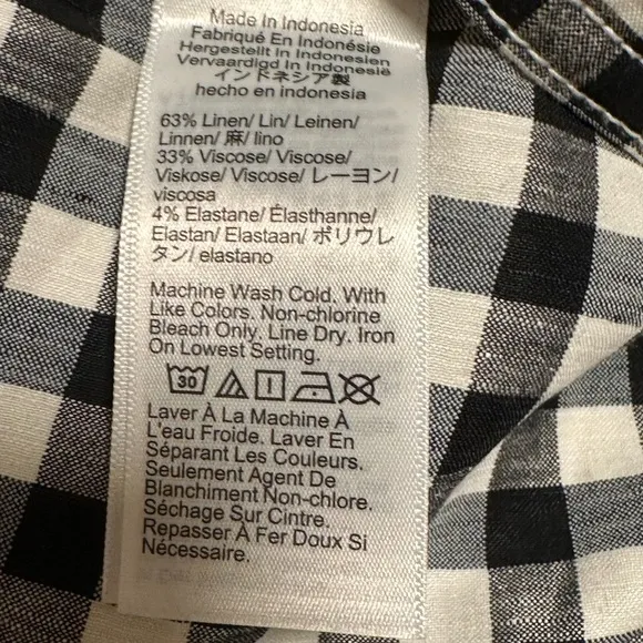 J. Crew Midi pencil skirt in gingham stretch linen-viscose blend