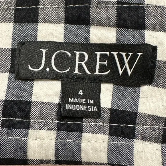 J. Crew Midi pencil skirt in gingham stretch linen-viscose blend