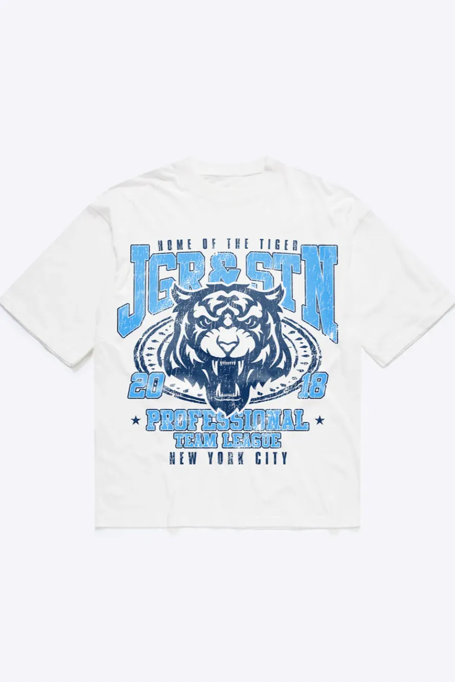 JAGGER & STONE TIGER LEAGUE OVERSIZED TEE - GREY