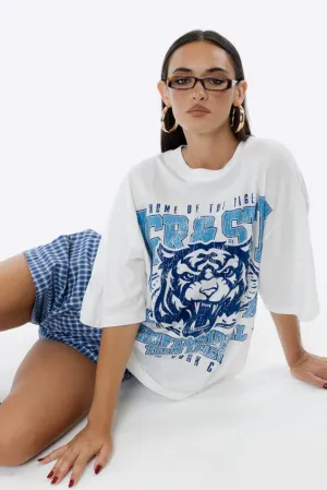 JAGGER & STONE TIGER LEAGUE OVERSIZED TEE - GREY
