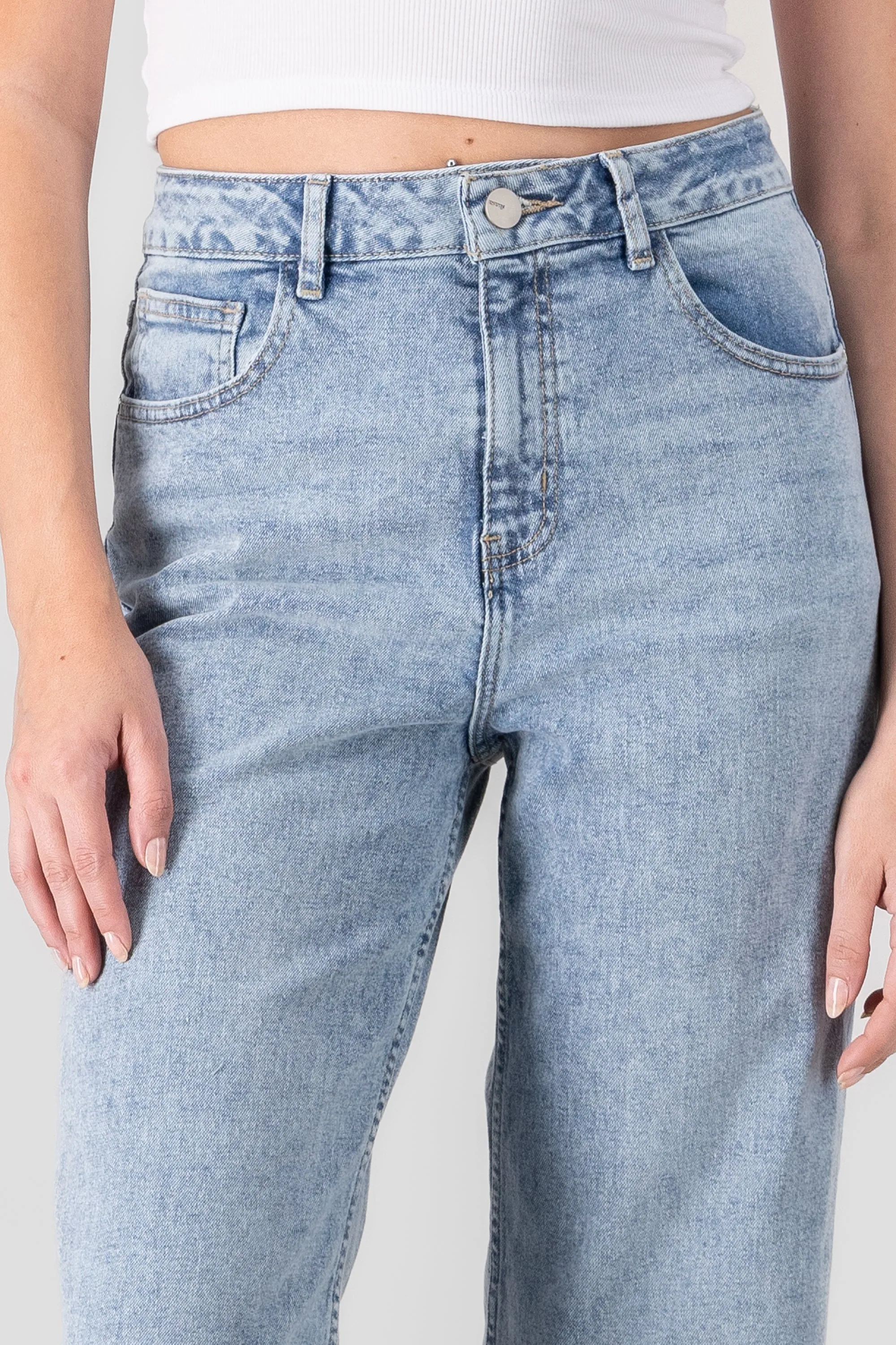 Jeans wide leg cintura media