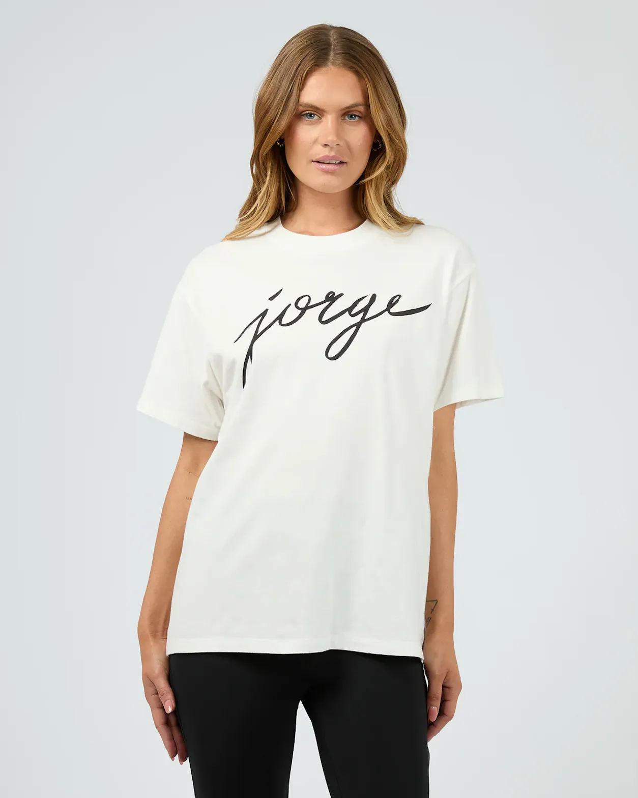 JORGE Script Tee - White