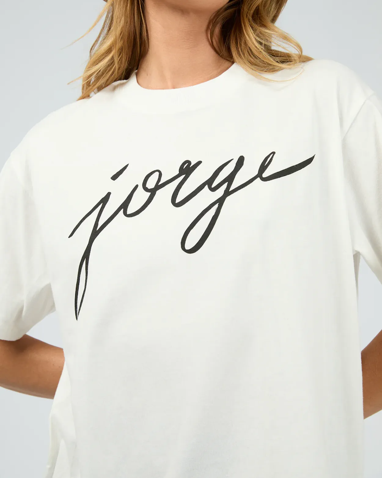 JORGE Script Tee - White
