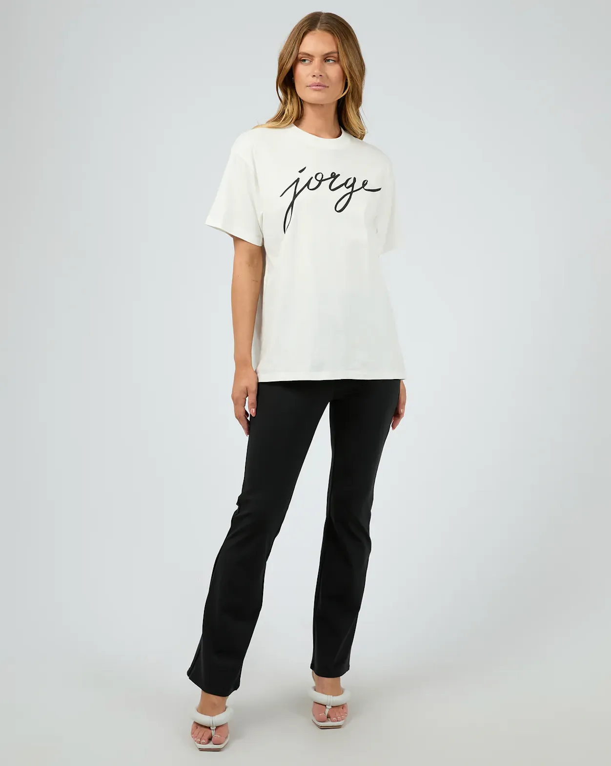 JORGE Script Tee - White